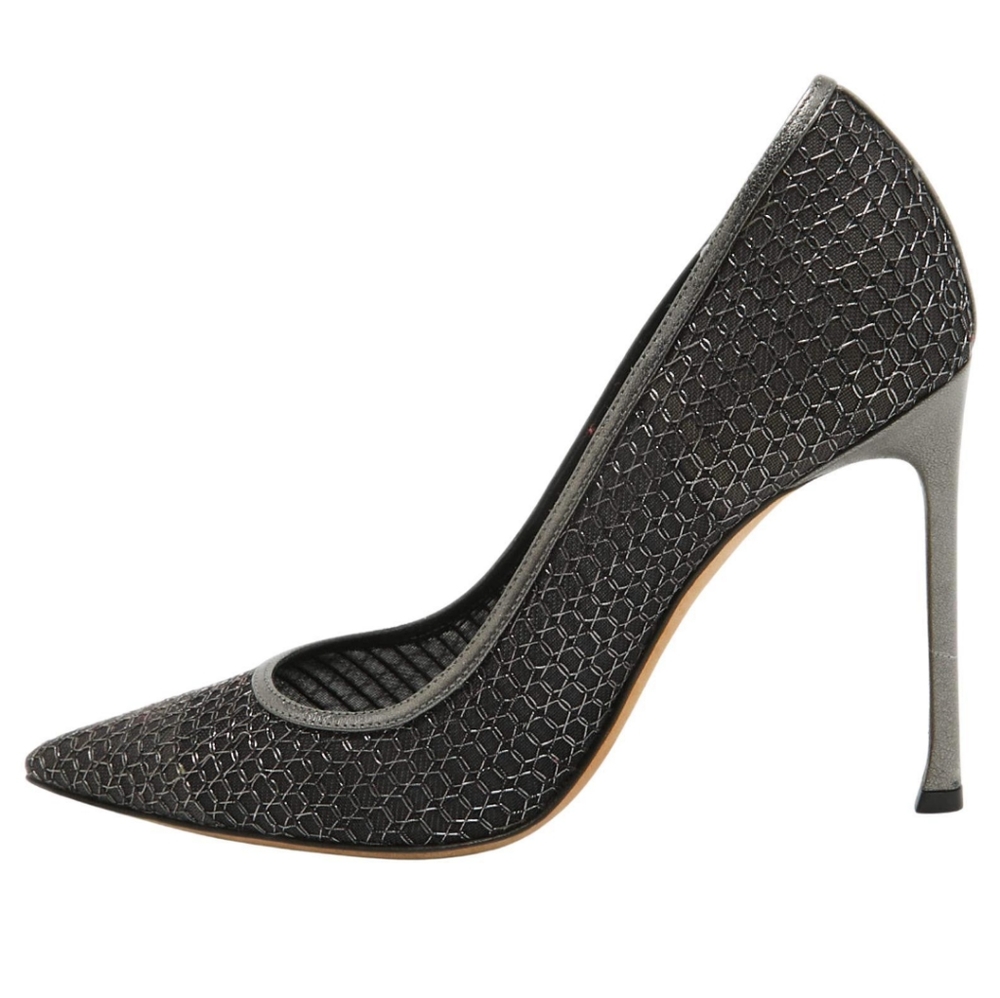Christian Dior Essence Charcoal Mesh Pointed Toe Pumps Size 35 1/2